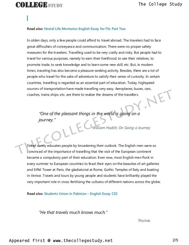 why i want to travel essay Essay on travelling is pleasurable